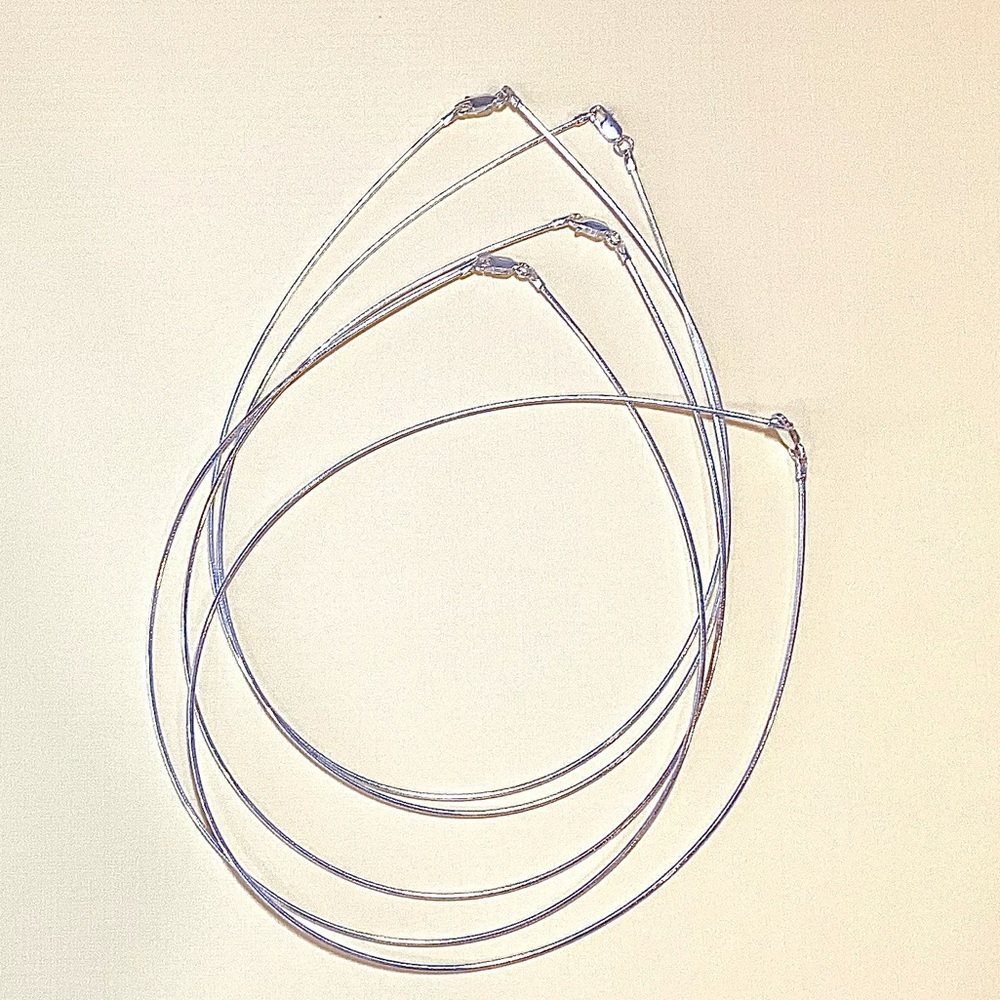 Five Sterling Silver Necklaces - 16” - made in Italy 🇮🇹